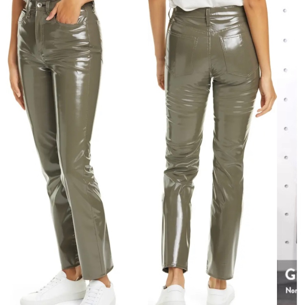 Rag and Bone Nina High Rise cigarette vinyl jeans